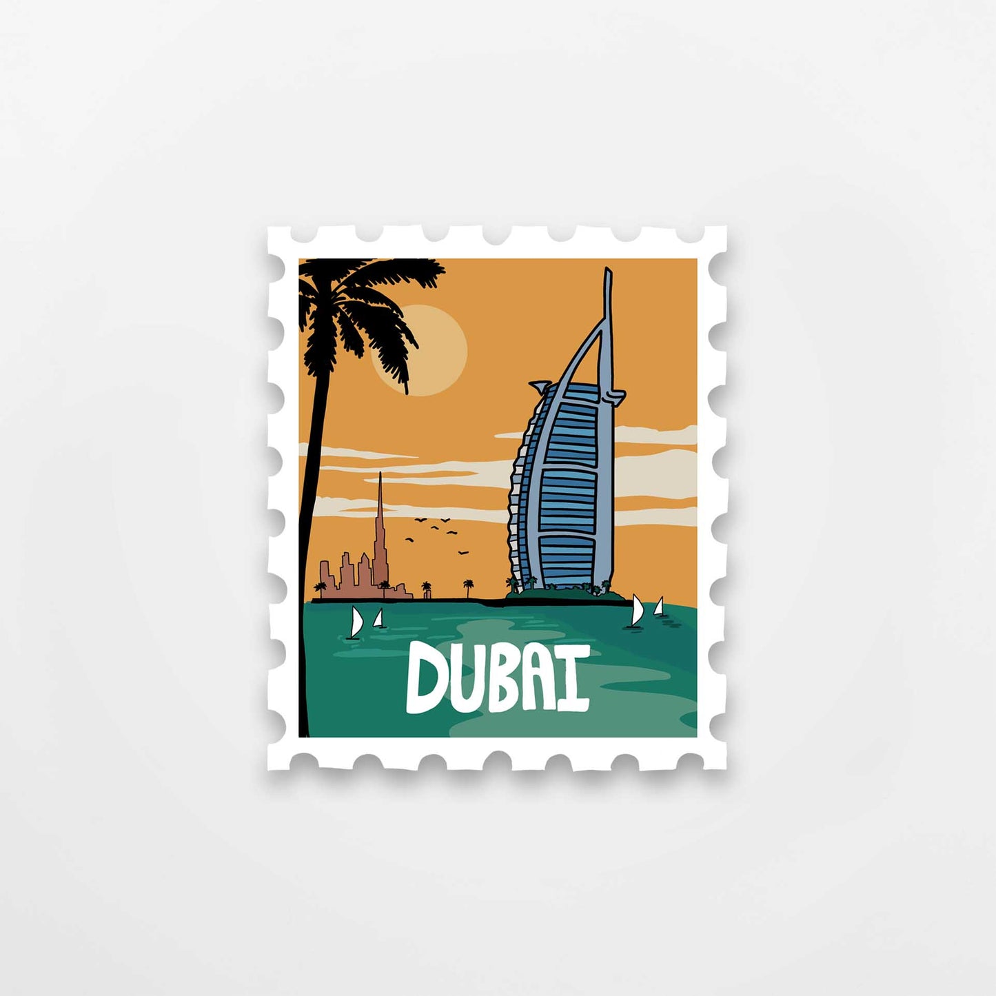 Dubai Travel Stamp Sticker