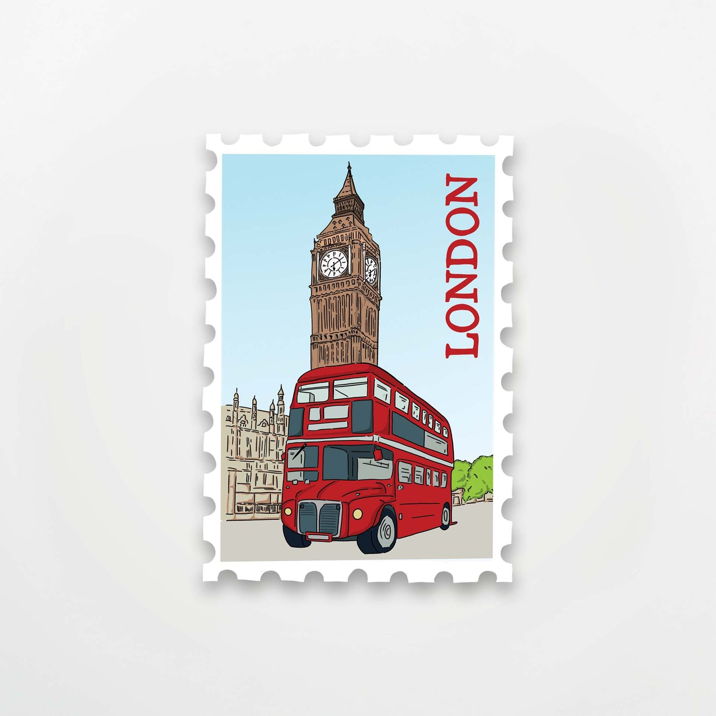 London Travel Stamp Sticker