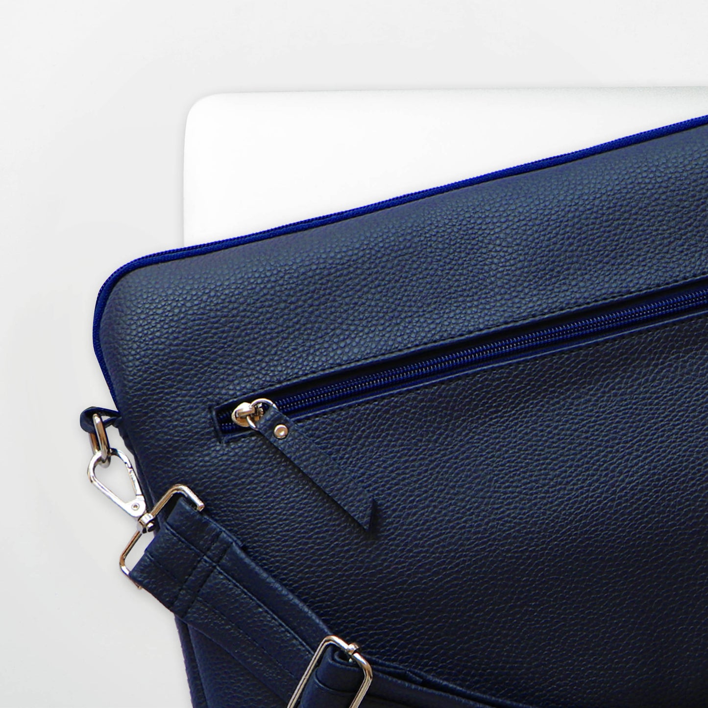 Midnight Blue Leather Laptop Bag