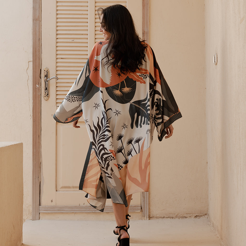 Savannah Long Satin Kimono